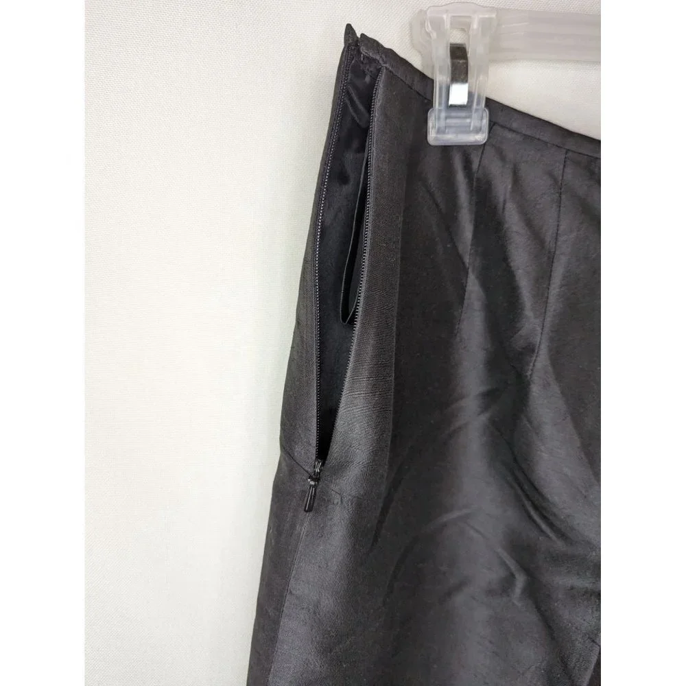 Talbots‎ Womens Silk Trouser Pants High Rise Straight Leg Black Size 10 Petite